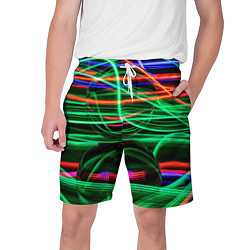 Шорты на шнурке мужские Абстрактное множество цветных линий, цвет: 3D-принт
