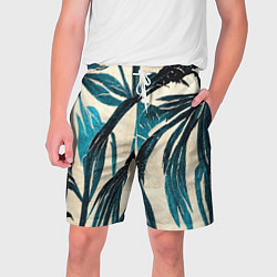 Шорты на шнурке мужские Винтажные пальмы, цвет: 3D-принт