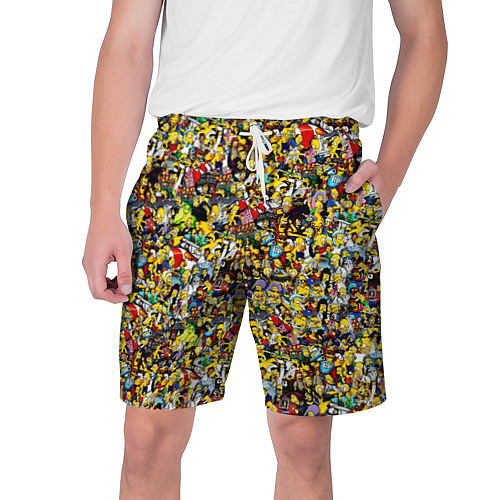 Мужские шорты Симпсоны все Герои / 3D-принт – фото 1