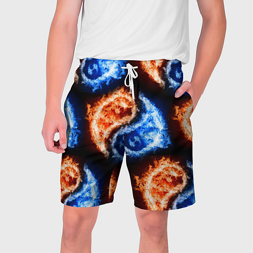 Мужские шорты Инь - янь, огонь - вода, паттерн / 3D-принт – фото 1