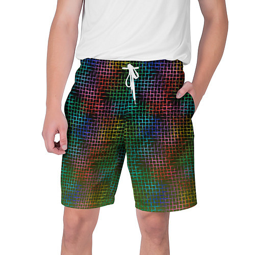 Мужские шорты Неоновый сетчатый узор / 3D-принт – фото 1