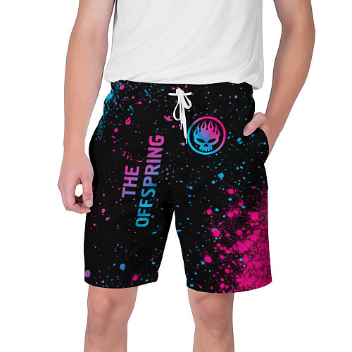 Мужские шорты The Offspring - neon gradient: надпись, символ / 3D-принт – фото 1