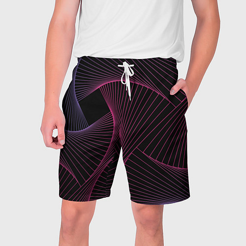 Мужские шорты Неоновые волны градиент / 3D-принт – фото 1