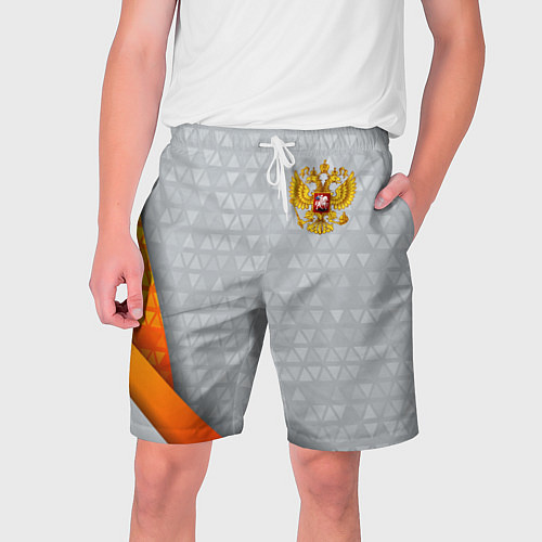 Мужские шорты Orange & silver Russia / 3D-принт – фото 1