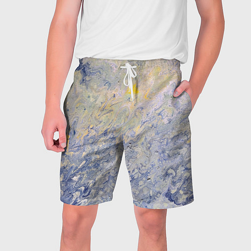Мужские шорты Абстрактное множество мазков серой краски / 3D-принт – фото 1
