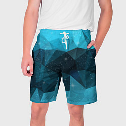 Шорты на шнурке мужские Полигональный космос, цвет: 3D-принт