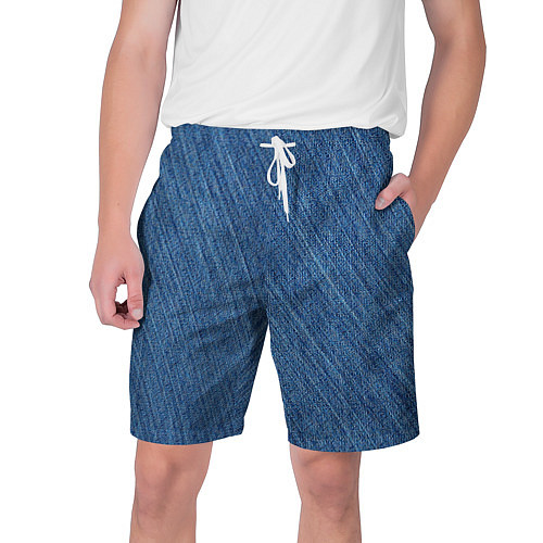 Мужские шорты Деним - джинсовая ткань текстура / 3D-принт – фото 1