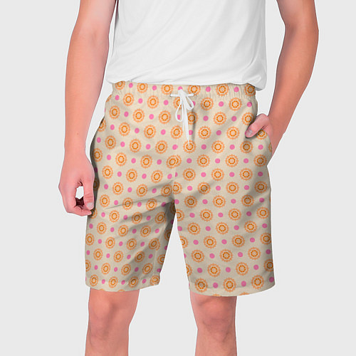 Мужские шорты Цветочки пастельного цвета / 3D-принт – фото 1