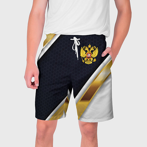 Мужские шорты Gold and white Russia / 3D-принт – фото 1