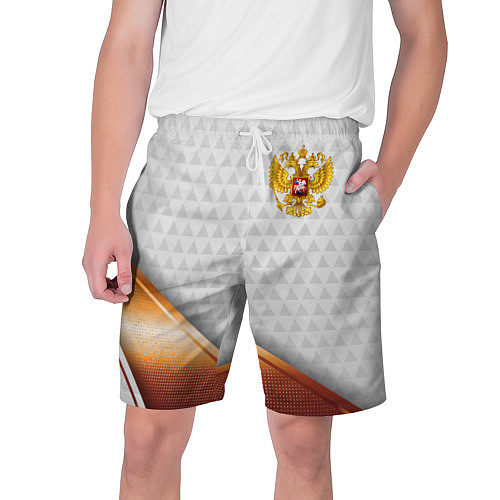 Мужские шорты Герб РФ с золотой вставкой / 3D-принт – фото 1