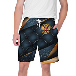 Шорты на шнурке мужские Золотой герб России на объемном фоне, цвет: 3D-принт