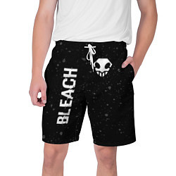 Шорты на шнурке мужские Bleach glitch на темном фоне: надпись, символ, цвет: 3D-принт