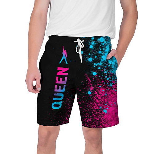 Мужские шорты Queen - neon gradient: по-вертикали / 3D-принт – фото 1