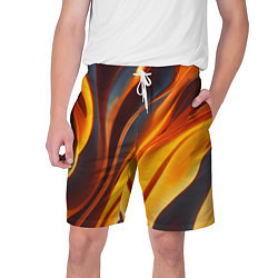 Шорты на шнурке мужские Плавные огненные узоры, цвет: 3D-принт