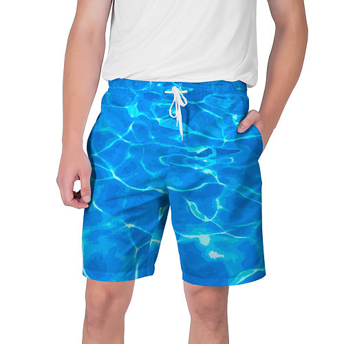 Мужские шорты Абстрактные волны бассейна - текстура / 3D-принт – фото 1