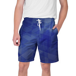Шорты на шнурке мужские Абстрактные синие прямоугольные фигуры, цвет: 3D-принт