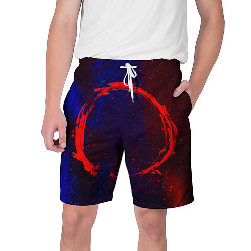 Мужские шорты Синий и красный абстрактный дым и краски / 3D-принт – фото 1