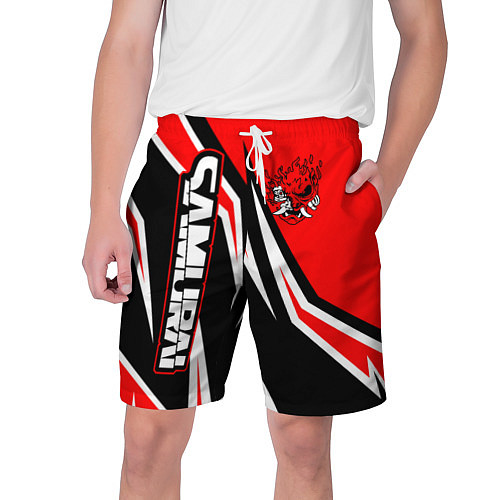 Мужские шорты Samurai - Киберпанк 2077 - Красный спорт / 3D-принт – фото 1