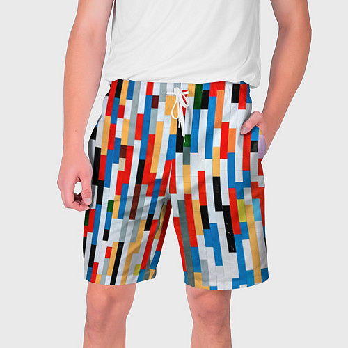Мужские шорты Геометрическое множество разноцветных блоков / 3D-принт – фото 1