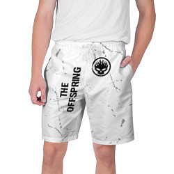 Мужские шорты The Offspring glitch на светлом фоне: надпись, сим