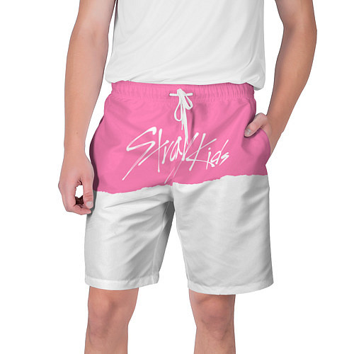 Мужские шорты Stray Kids pink and white / 3D-принт – фото 1