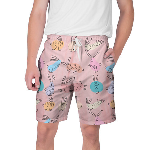 Мужские шорты Много кроликов / 3D-принт – фото 1