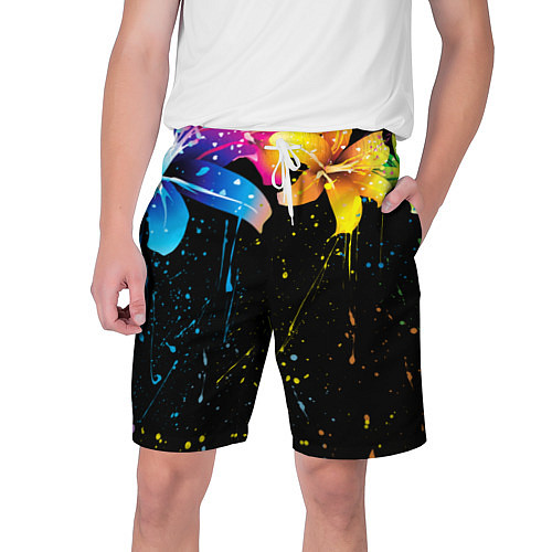 Мужские шорты Цветные лилии / 3D-принт – фото 1