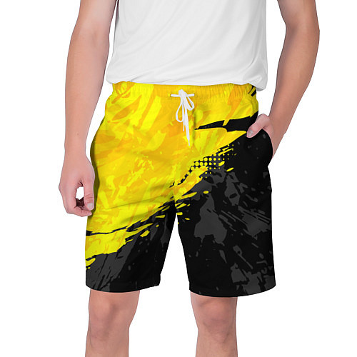 Мужские шорты Black and yellow / 3D-принт – фото 1