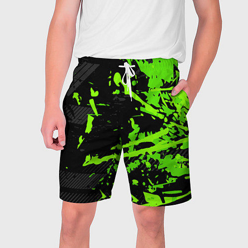Мужские шорты Black & Green / 3D-принт – фото 1
