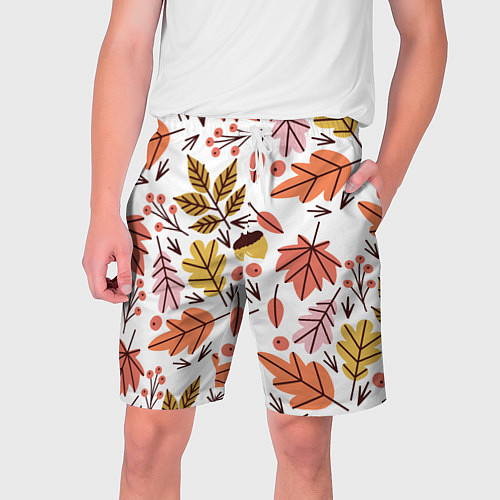 Мужские шорты Осенний паттерн - листья / 3D-принт – фото 1