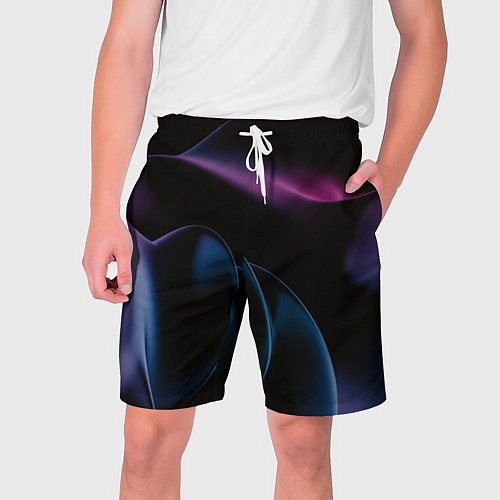 Мужские шорты Абстрактные фиолетовые волны / 3D-принт – фото 1