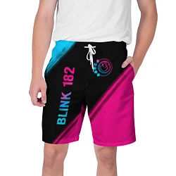 Шорты на шнурке мужские Blink 182 - neon gradient: надпись, символ, цвет: 3D-принт