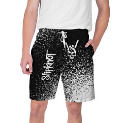 Мужские шорты Slipknot и рок символ на темном фоне