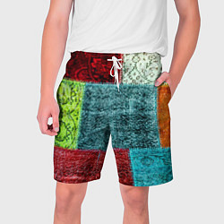 Шорты на шнурке мужские Patchwork - art, цвет: 3D-принт