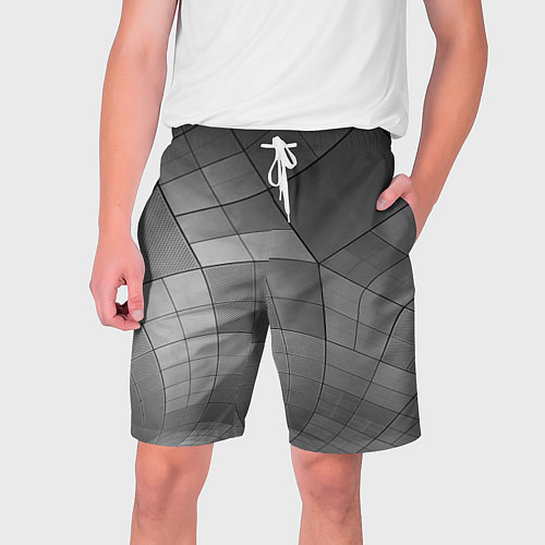 Мужские шорты Металлические серые пластины / 3D-принт – фото 1
