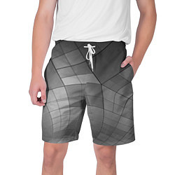 Шорты на шнурке мужские Металлические серые пластины, цвет: 3D-принт