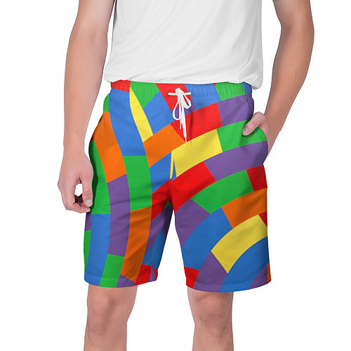 Мужские шорты Разноцветные текстуры и паттерны / 3D-принт – фото 1