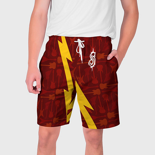 Мужские шорты Slipknot гитары и молния / 3D-принт – фото 1