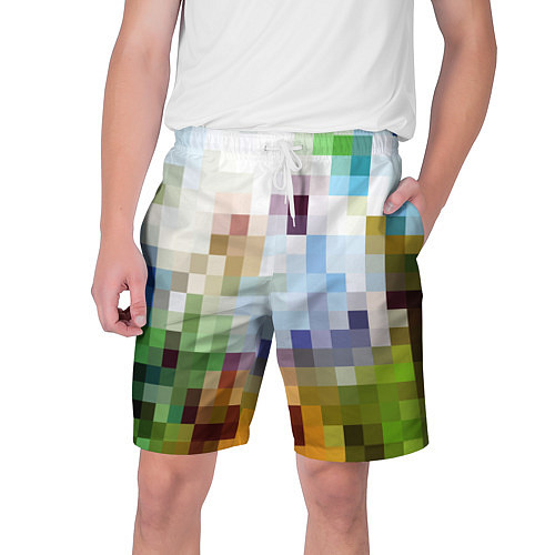 Мужские шорты Пиксельная абстракция / 3D-принт – фото 1