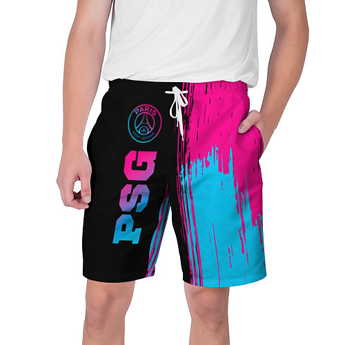 Мужские шорты PSG - neon gradient: по-вертикали / 3D-принт – фото 1