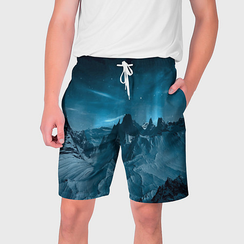 Мужские шорты Снежные горные вершины / 3D-принт – фото 1
