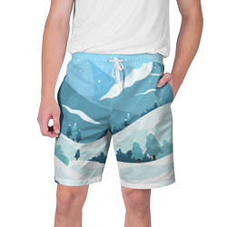 Шорты на шнурке мужские Заснеженные горы, цвет: 3D-принт