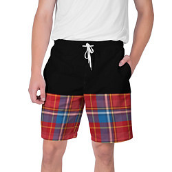 Шорты на шнурке мужские Классическая шотландка, цвет: 3D-принт