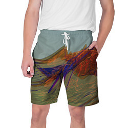 Мужские шорты Волнообразные разноцветные музыкальные линии