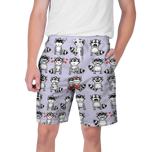 Мужские шорты Забавные еноты / 3D-принт – фото 1