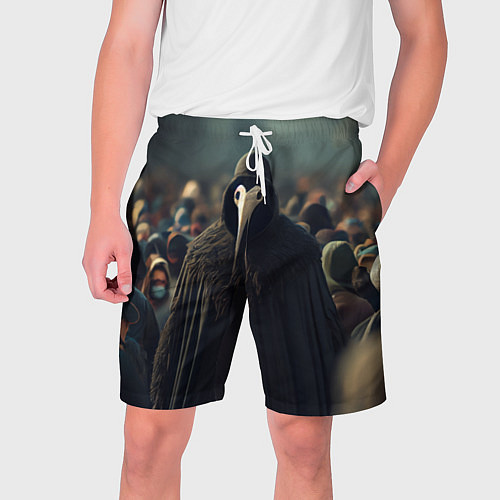 Мужские шорты Чумной доктор в толпе / 3D-принт – фото 1