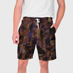 Шорты на шнурке мужские Стеклянная тёмная геометрическая текстура, цвет: 3D-принт