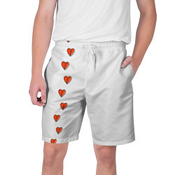 Шорты на шнурке мужские Дорожка разбитых сердец - светлый, цвет: 3D-принт