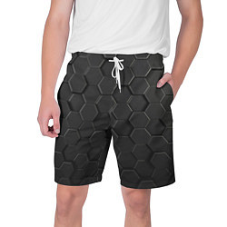 Шорты на шнурке мужские Abstraction hexagon grey, цвет: 3D-принт