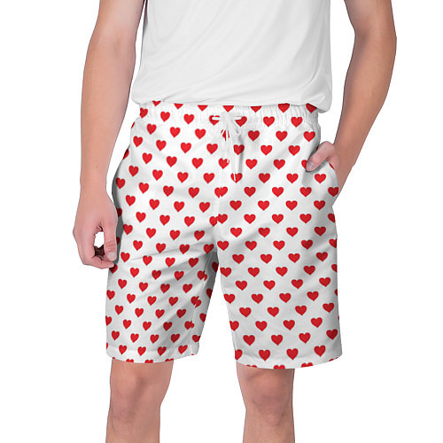 Мужские шорты Сердечки - паттерн / 3D-принт – фото 1